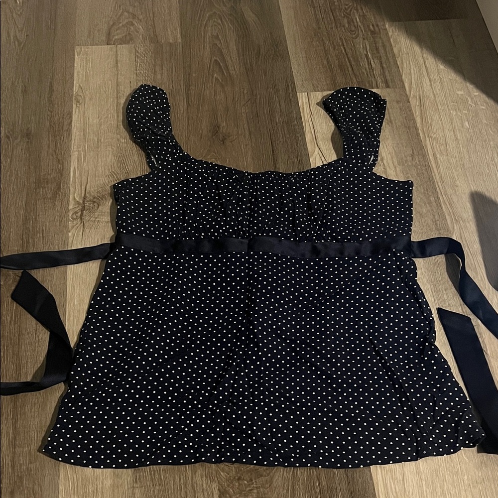Hollister Black Polka Dot babydoll Top
